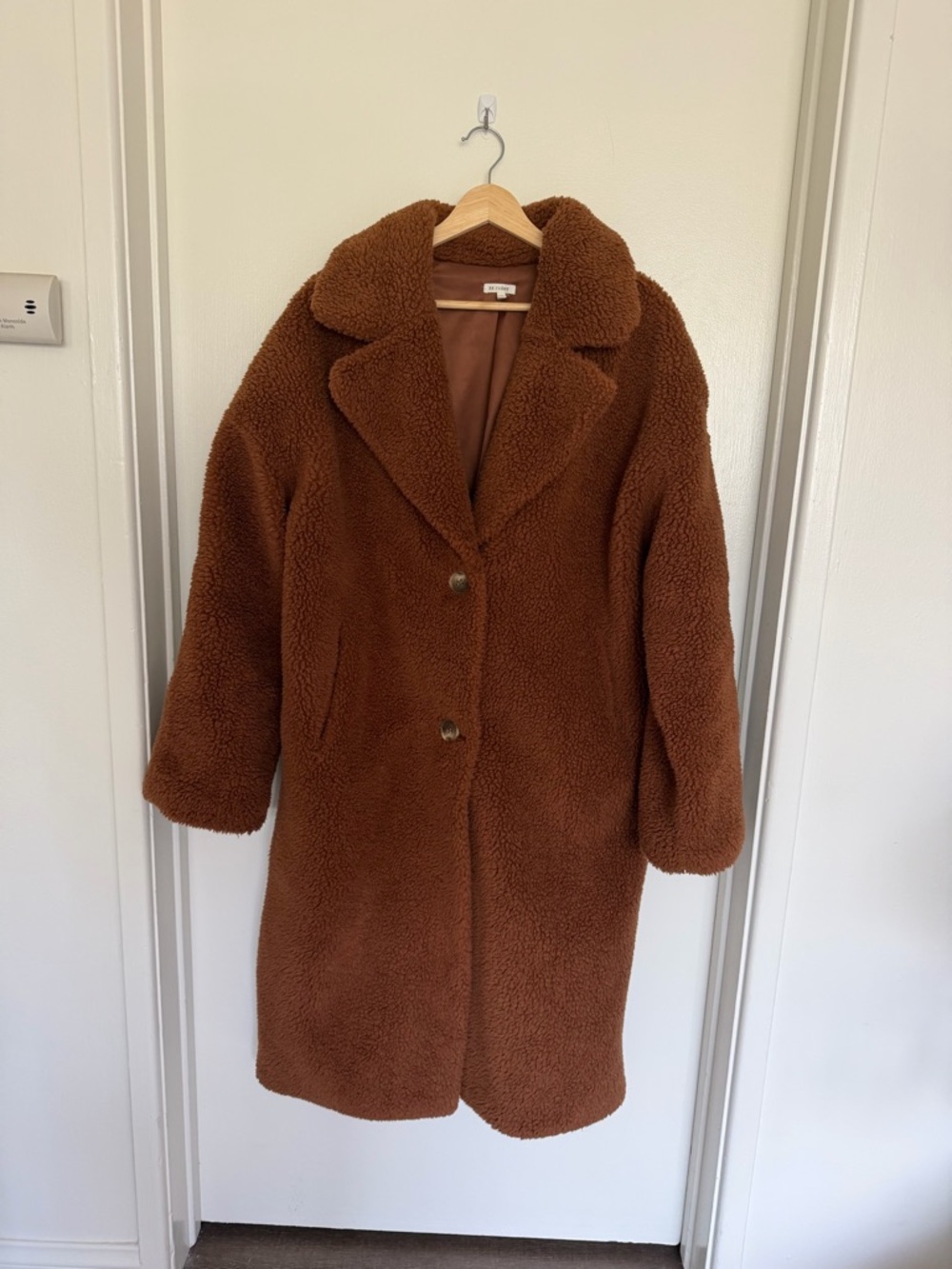 Women’s Teddy Coat - Brown Faux Shearling
